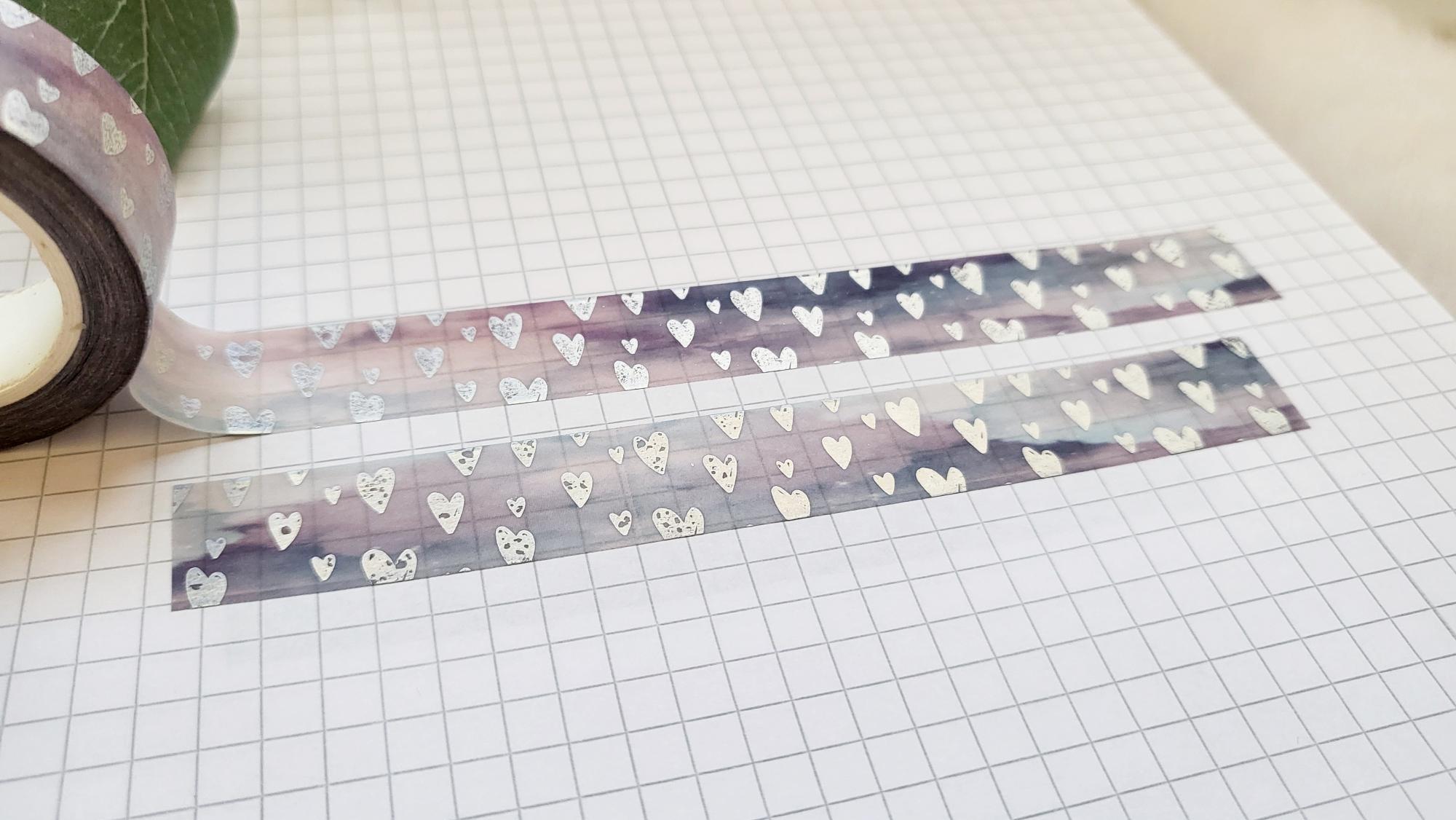 Washi Tape Hearts Watercolour